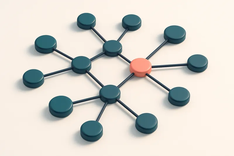 a network of small circular nodes connected by lines