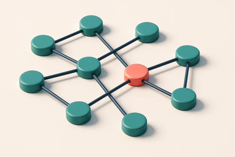 a network of small circular nodes connected by lines
