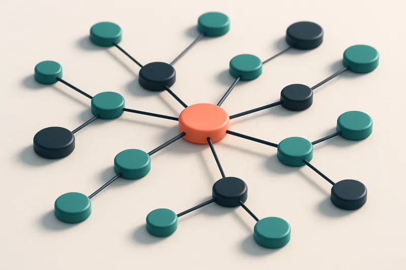 a network of small circular nodes connected by lines
