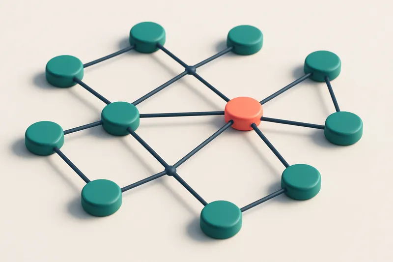 a network of small circular nodes connected by lines