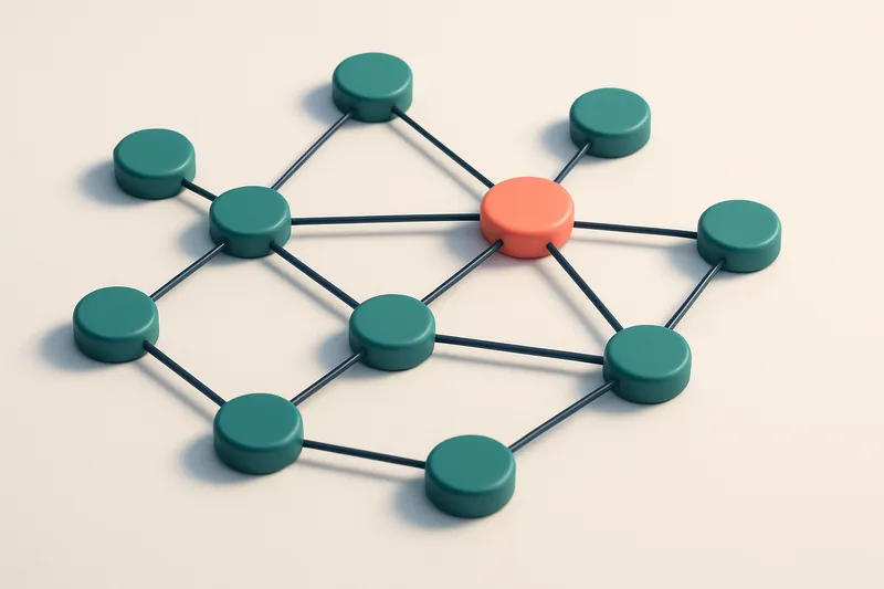a network of small circular nodes connected by lines