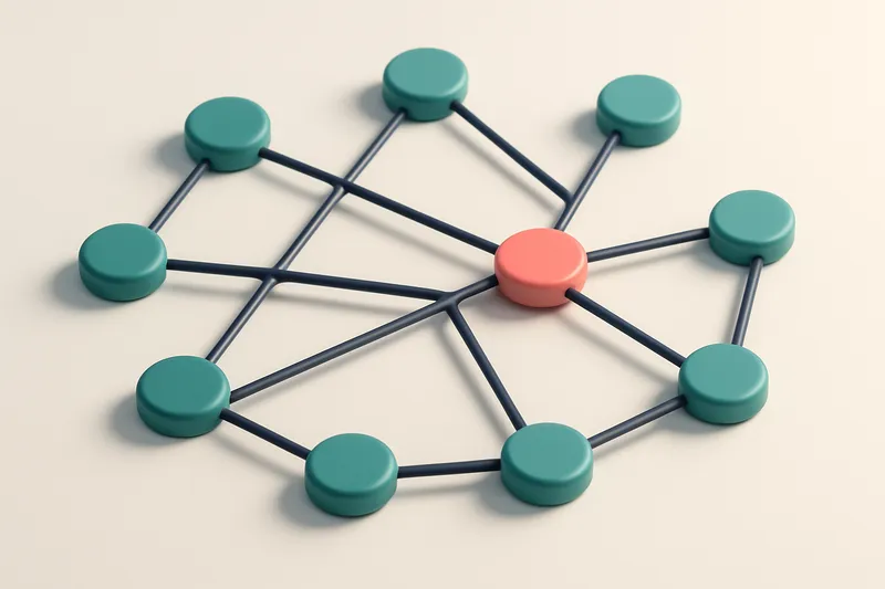 a network of small circular nodes connected by lines
