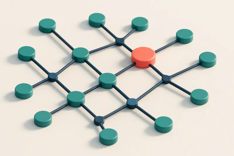 a network of small circular nodes connected by lines