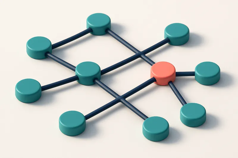 a network of small circular nodes connected by lines