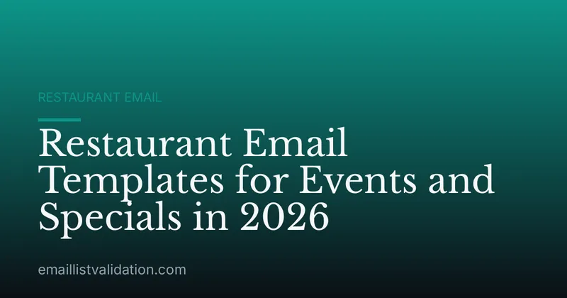 Restaurant Email Templates for Events and Specials in 2026