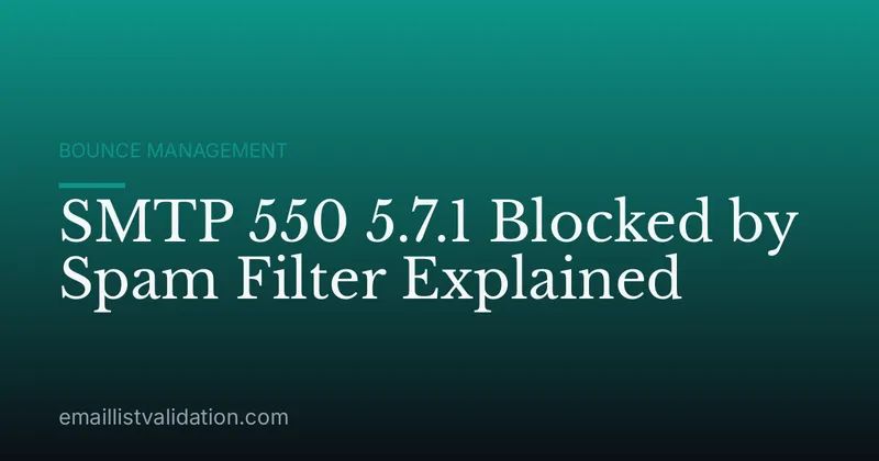 SMTP 550 5.7.1 Blocked by Spam Filter Explained
