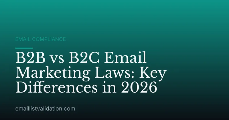 B2B vs B2C Email Marketing Laws: Key Differences in 2026