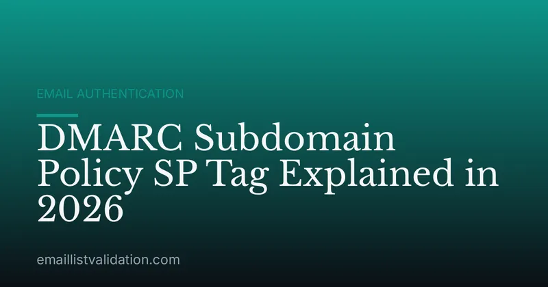 DMARC Subdomain Policy SP Tag Explained in 2026