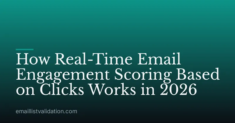 How Real-Time Email Engagement Scoring Based on Clicks Works in 2026