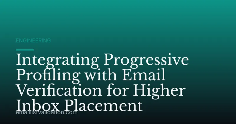 Integrating Progressive Profiling with Email Verification for Higher Inbox Placement