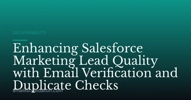 Enhancing Salesforce Marketing Lead Quality with Email Verification and Duplicate Checks