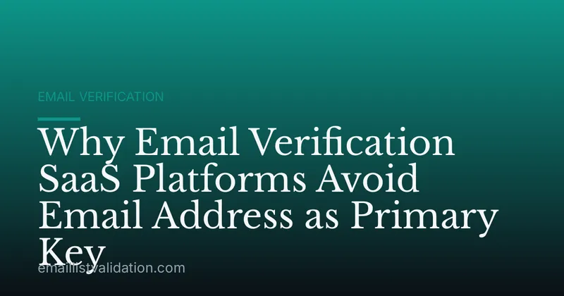 Why Email Verification SaaS Platforms Avoid Email Address as Primary Key