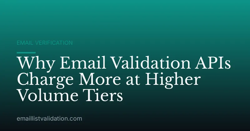Why Email Validation APIs Charge More at Higher Volume Tiers