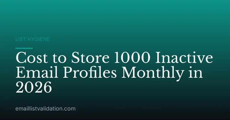 Cost to Store 1000 Inactive Email Profiles Monthly in 2026