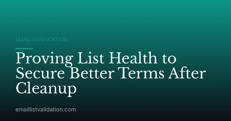 Proving List Health to Secure Better Terms After Cleanup
