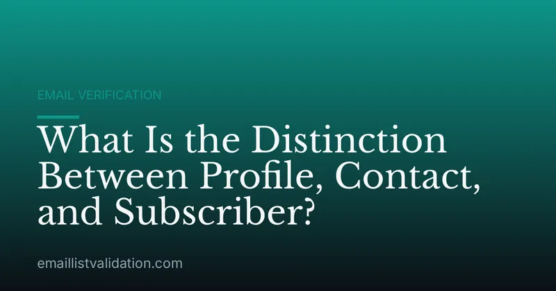 What Is the Distinction Between Profile, Contact, and Subscriber?