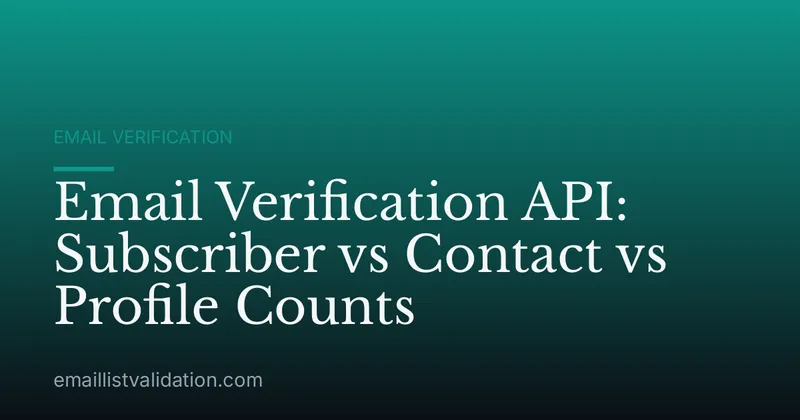 Email Verification API: Subscriber vs Contact vs Profile Counts