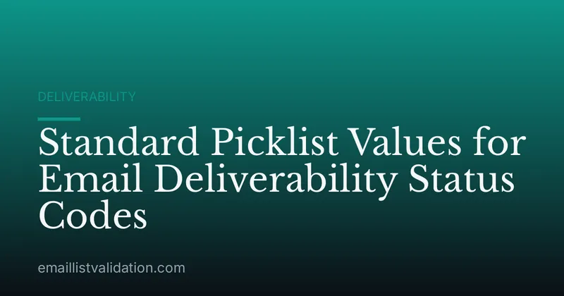 Standard Picklist Values for Email Deliverability Status Codes