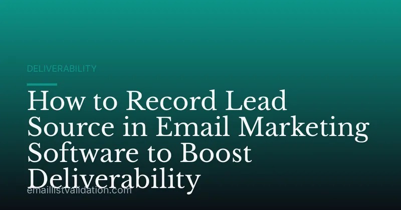 How to Record Lead Source in Email Marketing Software to Boost Deliverability