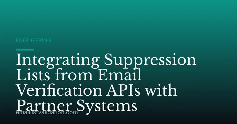 Integrating Suppression Lists from Email Verification APIs with Partner Systems