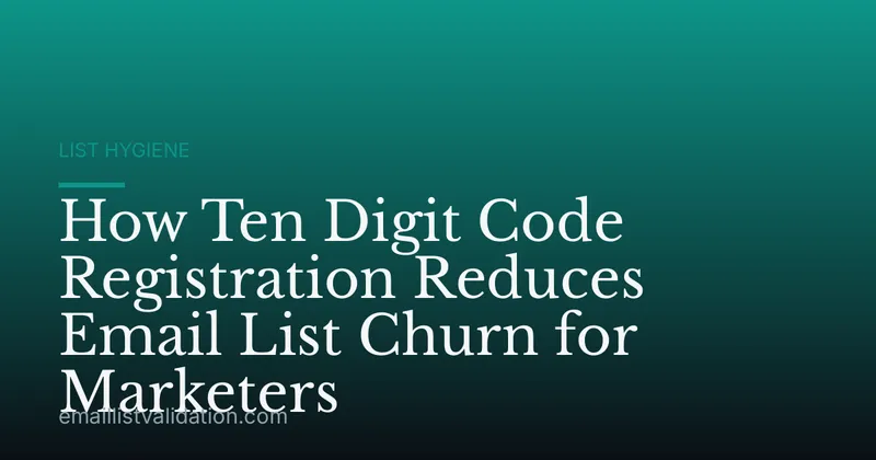 How Ten Digit Code Registration Reduces Email List Churn for Marketers