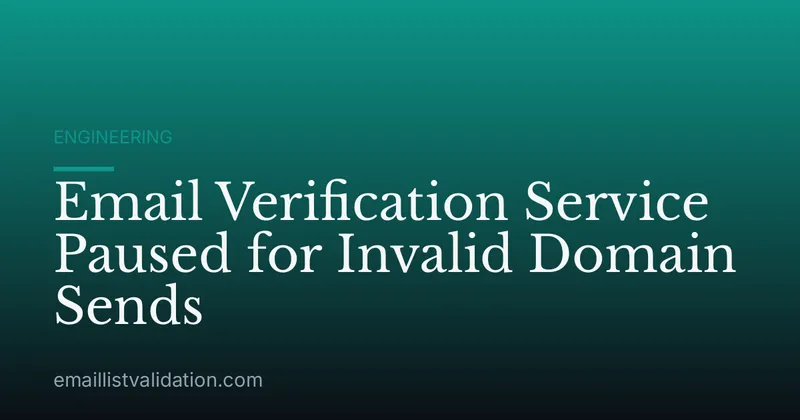 Email Verification Service Paused for Invalid Domain Sends