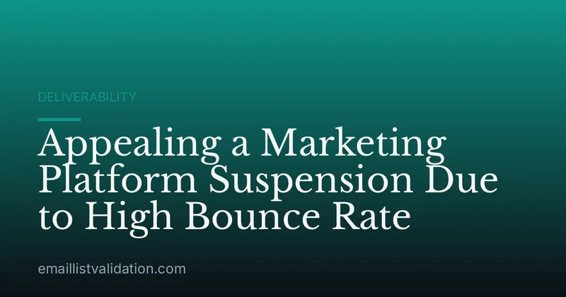 Appealing a Marketing Platform Suspension Due to High Bounce Rate
