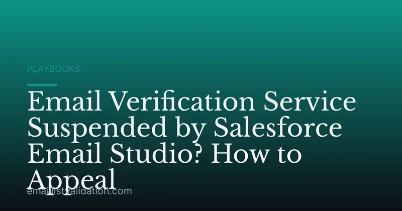 Email Verification Service Suspended by Salesforce Email Studio? How to Appeal
