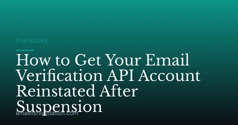 How to Get Your Email Verification API Account Reinstated After Suspension