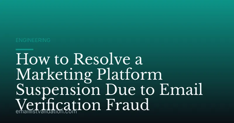 How to Resolve a Marketing Platform Suspension Due to Email Verification Fraud