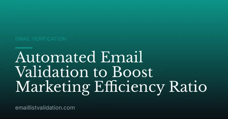 Automated Email Validation to Boost Marketing Efficiency Ratio
