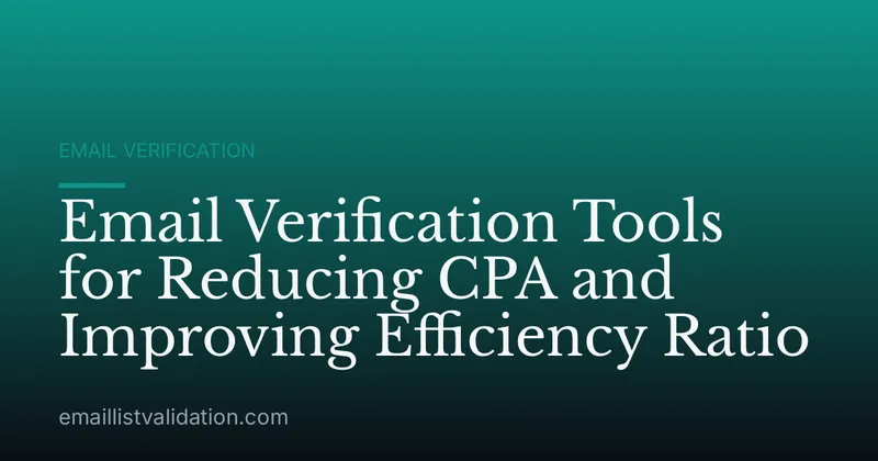 Email Verification Tools for Reducing CPA and Improving Efficiency Ratio