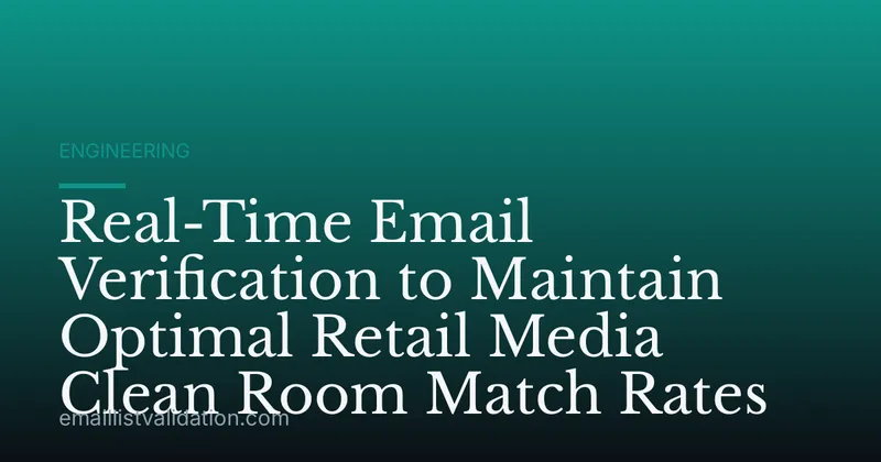 Real-Time Email Verification to Maintain Optimal Retail Media Clean Room Match Rates