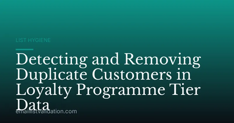 Detecting and Removing Duplicate Customers in Loyalty Programme Tier Data
