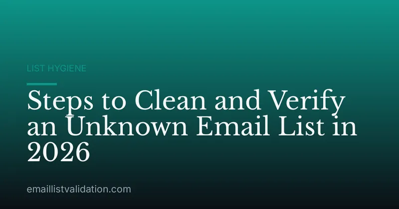 Steps to Clean and Verify an Unknown Email List in 2026