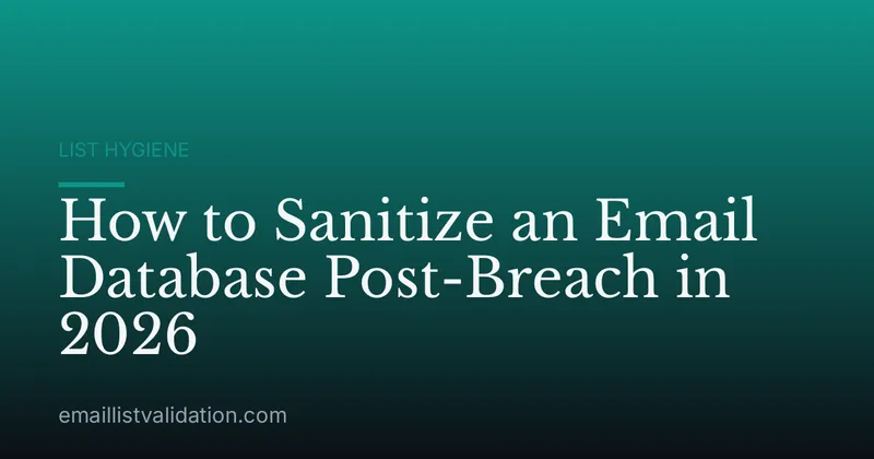 How to Sanitize an Email Database Post-Breach in 2026