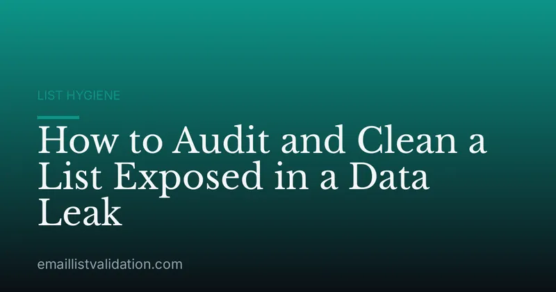 How to Audit and Clean a List Exposed in a Data Leak