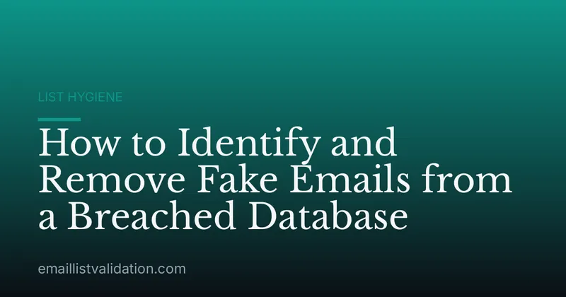 How to Identify and Remove Fake Emails from a Breached Database