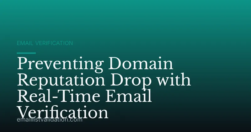 Preventing Domain Reputation Drop with Real-Time Email Verification
