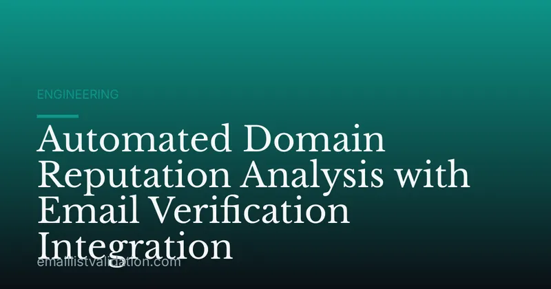 Automated Domain Reputation Analysis with Email Verification Integration