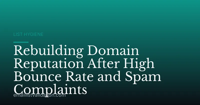 Rebuilding Domain Reputation After High Bounce Rate and Spam Complaints