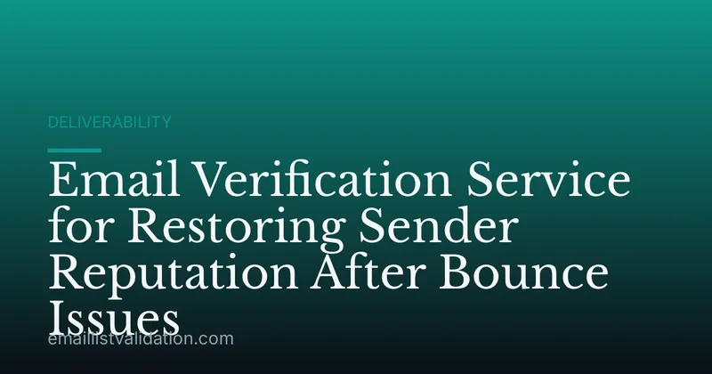 Email Verification Service for Restoring Sender Reputation After Bounce Issues