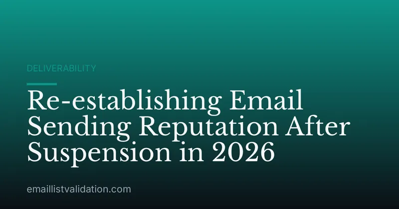 Re-establishing Email Sending Reputation After Suspension in 2026