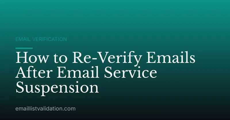How to Re-Verify Emails After Email Service Suspension