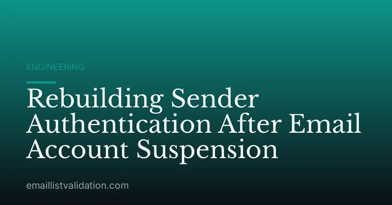 Rebuilding Sender Authentication After Email Account Suspension