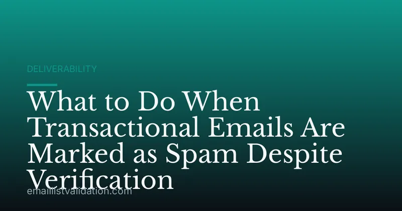 What to Do When Transactional Emails Are Marked as Spam Despite Verification