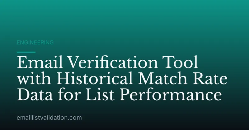 Email Verification Tool with Historical Match Rate Data for List Performance