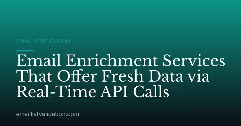 Email Enrichment Services That Offer Fresh Data via Real-Time API Calls