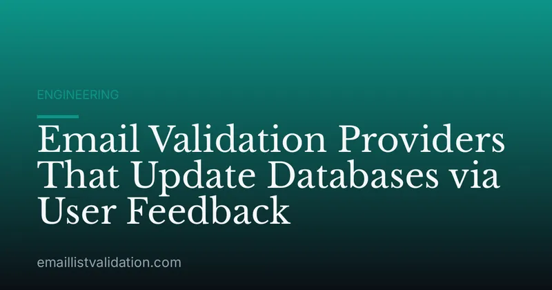 Email Validation Providers That Update Databases via User Feedback