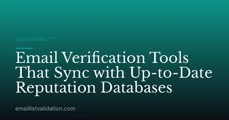 Email Verification Tools That Sync with Up-to-Date Reputation Databases